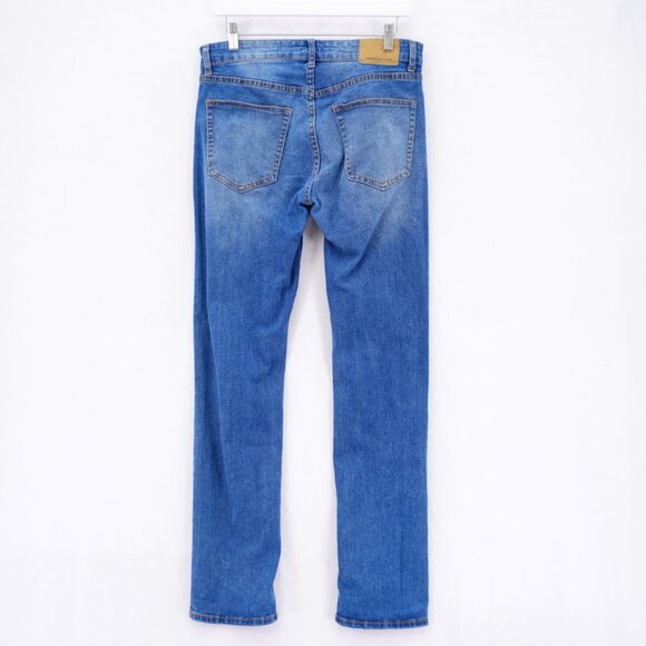American Rag Comfort Stretch Blue Denim Jeans 31 / 31.5 Mid Rise Stone Wash Whis - Picture 5 of 10